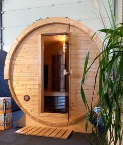 Buiten Sauna met infrarood barrel