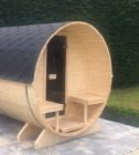 SAUNA EXTÉRIEUR SAUNA EN TONNEAU 186 AVEC VÉRANDA