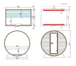 SAUNA EXTÉRIEUR SAUNA TONNEAU 137 INFRAROUGE MINI XL