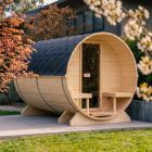 SAUNA EXTÉRIEUR SAUNA EN TONNEAU 186 AVEC VÉRANDA